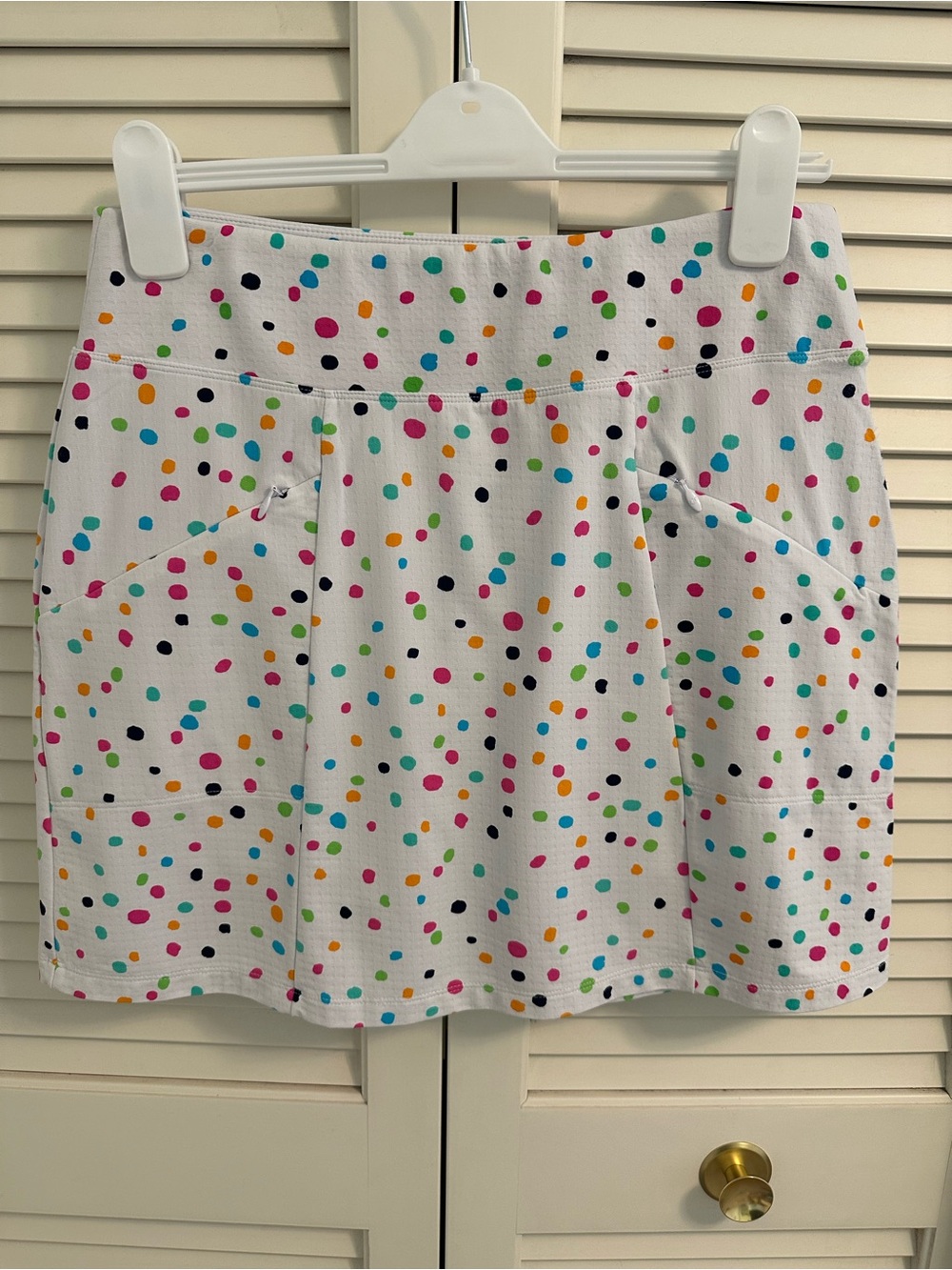 IBKUL White Skort with Multicolor Confetti Dots